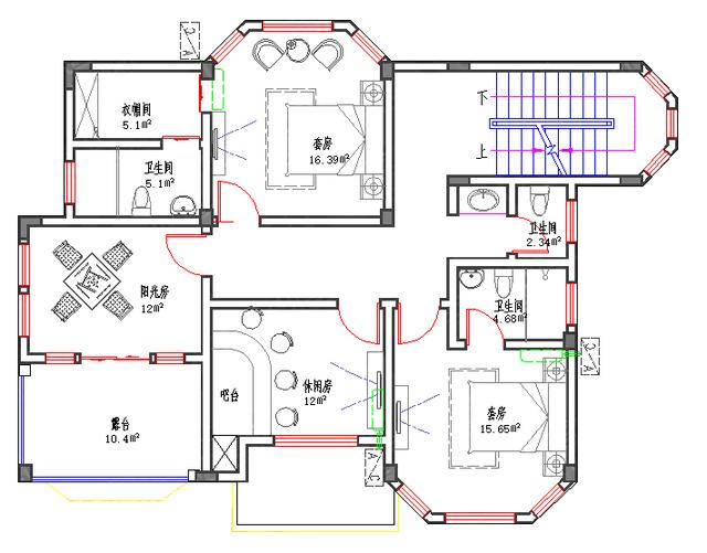 三層特色歐式城堡別墅圖，戶型精美大氣，40萬(wàn)2廳6室?guī)ш?yáng)光房休閑房套房