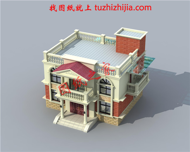 二層平頂別墅設(shè)計(jì)圖，漂亮經(jīng)濟(jì)實(shí)用二層農(nóng)村小別墅最新房屋設(shè)計(jì)圖