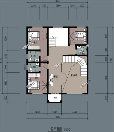 農(nóng)村四層別墅圖，10X11米，9室2廳帶車庫，精致布局實(shí)用又漂亮