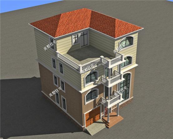 農(nóng)村四層別墅圖，10X11米，9室2廳帶車庫，精致布局實(shí)用又漂亮