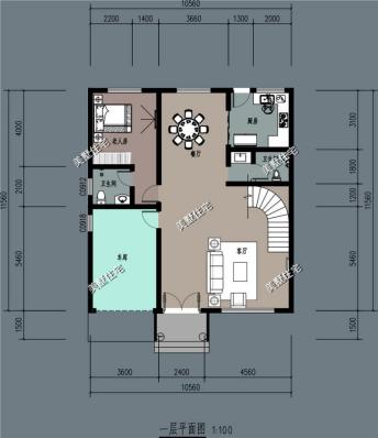 農(nóng)村四層別墅圖，10X11米，9室2廳帶車庫，精致布局實(shí)用又漂亮