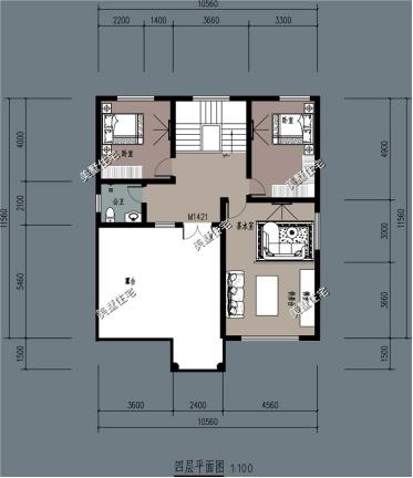 農(nóng)村四層別墅圖，10X11米，9室2廳帶車庫，精致布局實(shí)用又漂亮