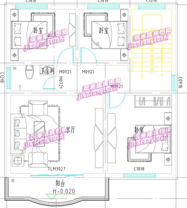 三層農(nóng)村自建房設(shè)計(jì)圖，占地僅100平方米，非常適合宅基地面積小的家庭。