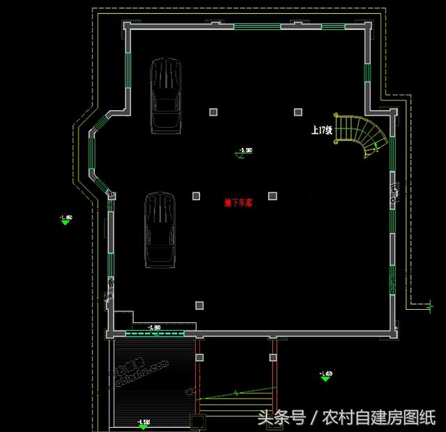 三層帶地下室的農(nóng)村別墅圖，豪華大氣。