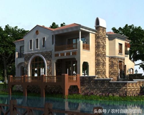 三層帶地下室的農(nóng)村別墅圖，豪華大氣。