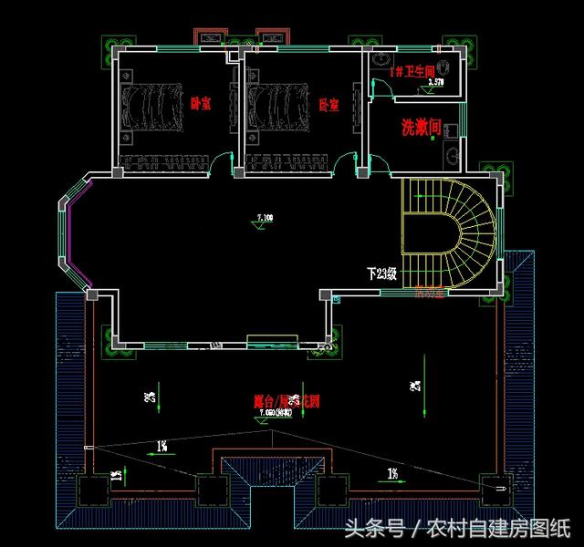 三層帶地下室的農(nóng)村別墅圖，豪華大氣。