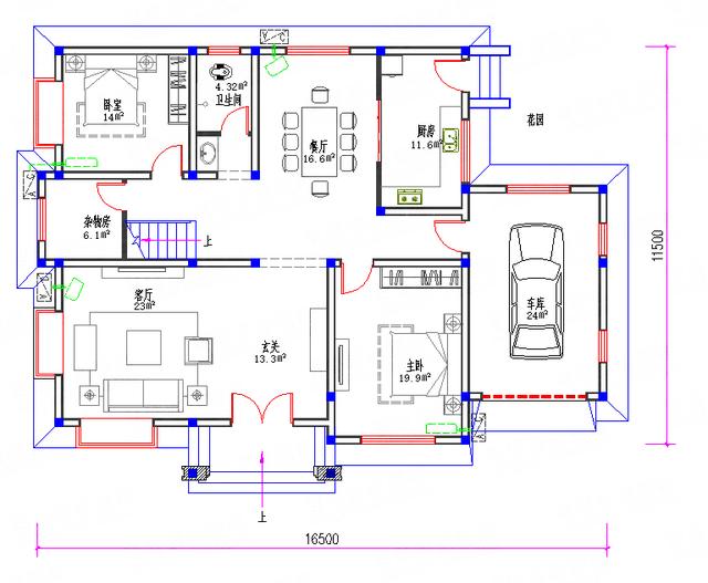 三層自建房，35萬160㎡3廳8室，車庫+涼亭+活動室+套房，顏色十分低調。