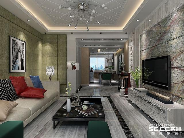 三室兩廳一衛(wèi)115㎡后現(xiàn)代風(fēng)格裝修效果圖，大氣時尚！