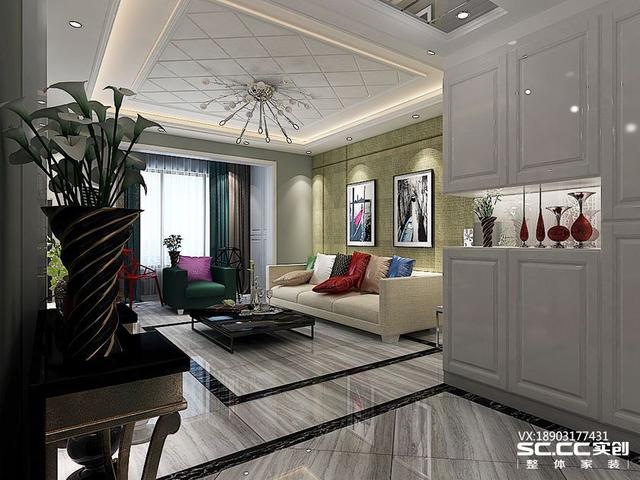 三室兩廳一衛(wèi)115㎡后現(xiàn)代風(fēng)格裝修效果圖，大氣時尚！