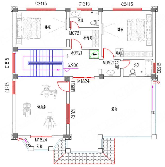 三層農(nóng)村自建房，40萬2廳7室12×13帶健身房+套房，外觀設(shè)計(jì)非常大氣。