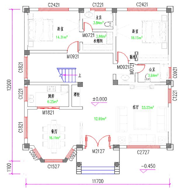 三層農(nóng)村自建房，40萬2廳7室12×13帶健身房+套房，外觀設(shè)計(jì)非常大氣。
