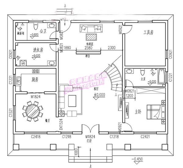 高檔歐式四層農(nóng)村別墅設(shè)計(jì)圖，70萬(wàn)180平方米，清新脫俗的外觀。