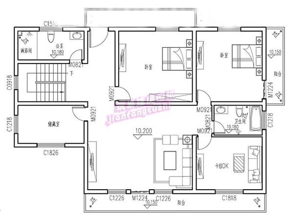 高檔歐式四層農(nóng)村別墅設(shè)計(jì)圖，70萬(wàn)180平方米，清新脫俗的外觀。