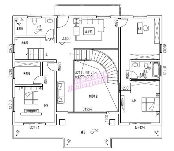 高檔歐式四層農(nóng)村別墅設(shè)計(jì)圖，70萬(wàn)180平方米，清新脫俗的外觀。
