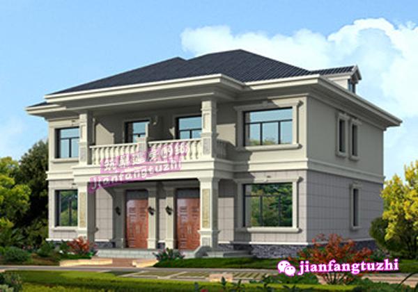 二層農(nóng)村雙拼別墅設(shè)計(jì)圖，14x12米，單戶90平米左右。