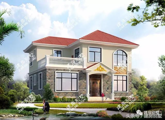 3棟兩層別墅圖，戶型簡約，造價20多萬。