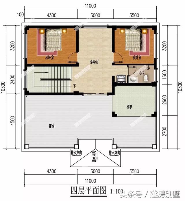 帶飄窗和平屋頂設(shè)計的四層豪宅別墅設(shè)計圖，建了這么一套好房子，想想都很美好