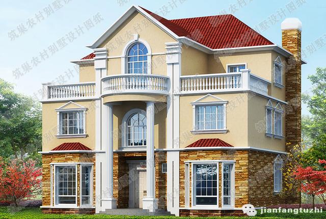 造價(jià)38萬14×12米三層3廳10室3衛(wèi)的別墅設(shè)計(jì)圖（附全套施工圖），設(shè)計(jì)圖布局流暢，適合農(nóng)村大家庭