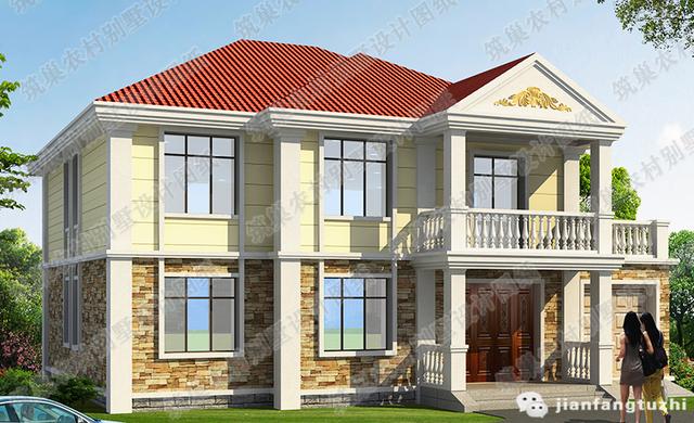 30萬占地160平2廳6室6衛(wèi)帶車庫套間二層農(nóng)村全套別墅施工圖，大氣又適用，你喜歡這款嗎？