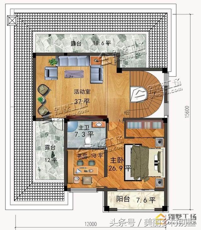 12X16.8米三層農(nóng)村自建別墅設(shè)計(jì)施工圖，小開間大進(jìn)深，對(duì)于建房來說是個(gè)不錯(cuò)的選擇！