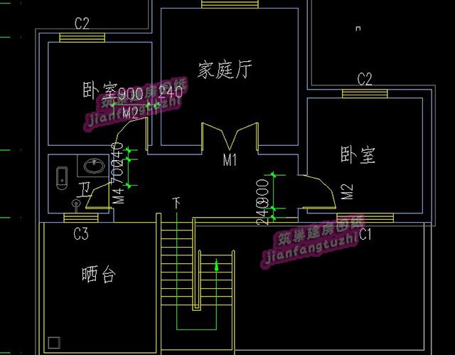3房3廳的60平方米簡約二層農(nóng)村自建房設(shè)計(jì)圖紙（外樓梯設(shè)計(jì)），房型好看，走動(dòng)也方便
