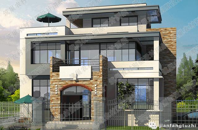 占地140平的三層現(xiàn)代實(shí)用農(nóng)村別墅全套設(shè)計(jì)圖，主體25萬就能建成！