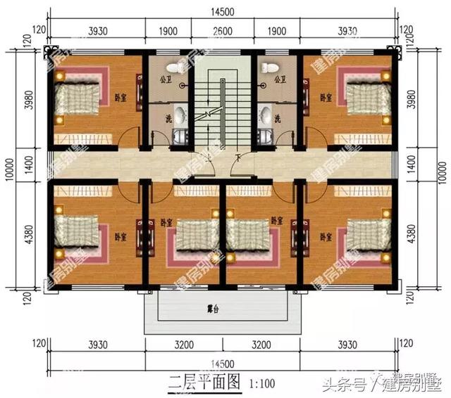三層雙拼別墅設(shè)計圖，14.5×10米，住進去就是一種享受。