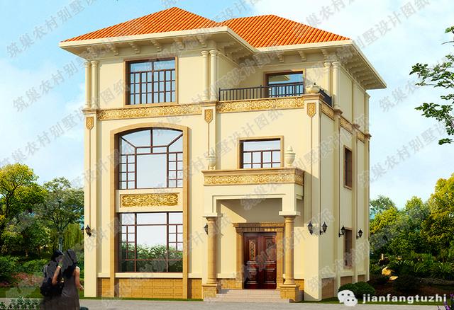 三層豪華農(nóng)村自建房，3廳7室10×12帶臥室套房，外觀十分大氣。