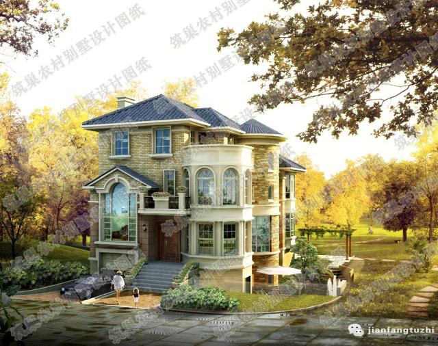 三層豪華農(nóng)村自建房，3廳7室10×12帶臥室套房，外觀十分大氣。