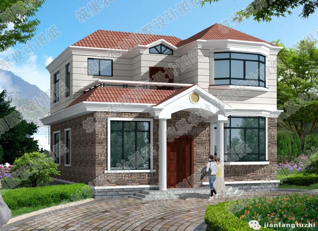 復(fù)式三層帶車庫豪華套間別墅設(shè)計(jì)圖，150㎡2廳8室。