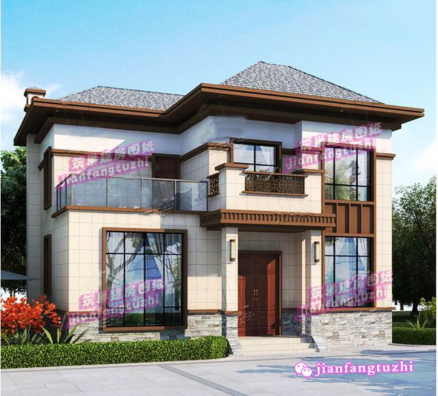 二層鄉(xiāng)村別墅設(shè)計(jì)圖，12x10米，戶型實(shí)用。