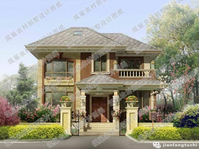 2廳4室二層農(nóng)村自建房，12×9米,造價22萬，帶走廊+休閑廳+豪華套間