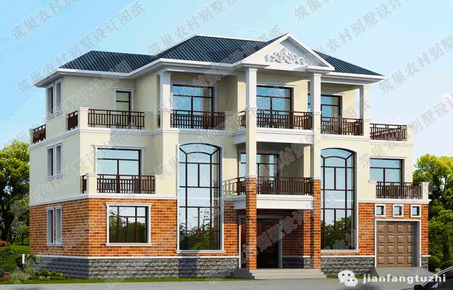 復(fù)式三層帶車庫(kù)豪華套房別墅設(shè)計(jì)圖，3廳11室20×13米，外觀設(shè)計(jì)非常時(shí)尚