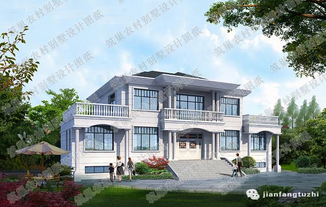 三層農(nóng)村自建房，3廳7室11×12米，帶套房+家庭活動室，簡單大方。