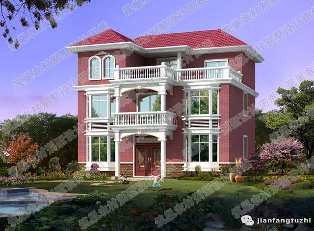 三層農(nóng)村自建房，3廳7室11×12米，帶套房+家庭活動室，簡單大方。