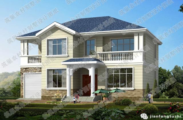 三層別墅設(shè)計(jì)圖，帶神位挑空客廳娛樂室影音室，精美闊氣，主體40萬！