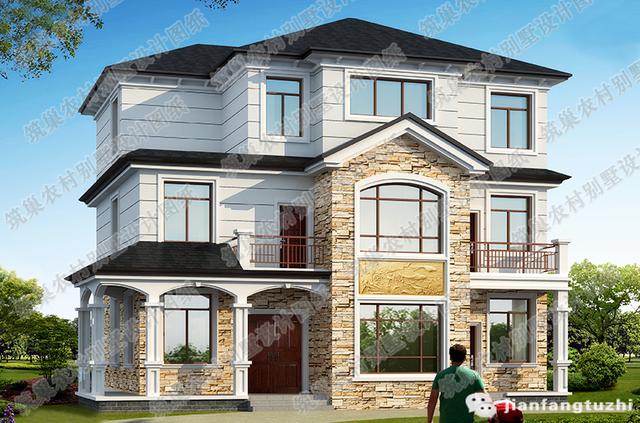 三層農(nóng)村自建房設(shè)計(jì)圖，3廳11室，帶棋牌室書房套房。