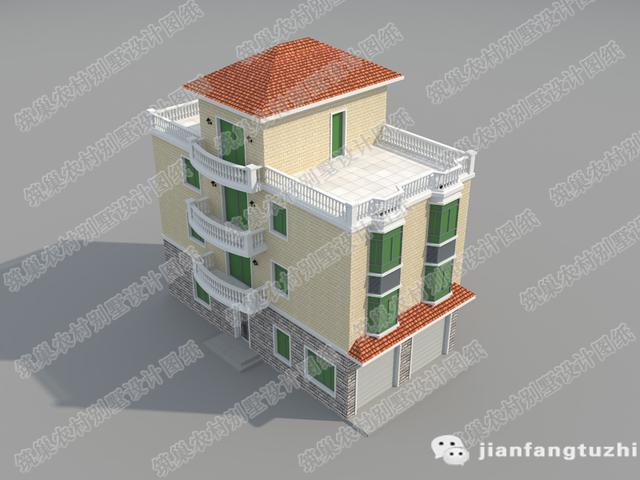 四層別墅設(shè)計圖，8×16米，帶商鋪健身娛樂室，簡約大氣。