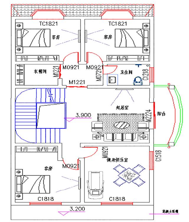 四層別墅設(shè)計圖，8×16米，帶商鋪健身娛樂室，簡約大氣。