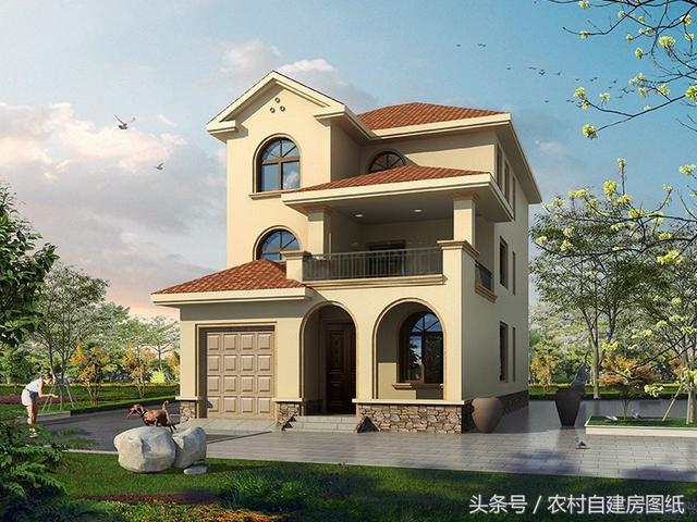 二層半農(nóng)村自建房，8X16米，帶車庫布局好，又舒適實用有面子。