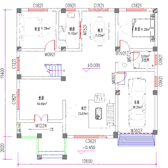 三層別墅設(shè)計(jì)圖，140㎡3廳7臥，造價(jià)37萬，帶堂屋+豪華套房！