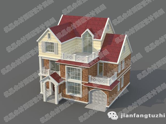 三層別墅設(shè)計(jì)圖，140㎡3廳7臥，造價(jià)37萬，帶堂屋+豪華套房！