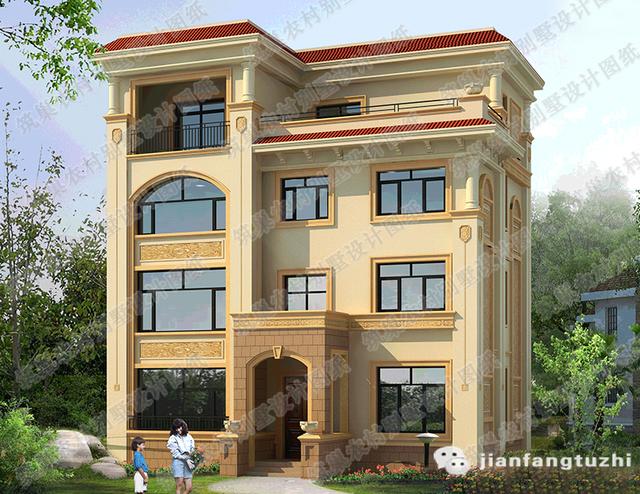 四層別墅設(shè)計(jì)圖，4廳6室?guī)Х鹛眯蓍e區(qū)，主體造價(jià)40萬(wàn)，整體設(shè)計(jì)簡(jiǎn)約大方，適合農(nóng)村建房。