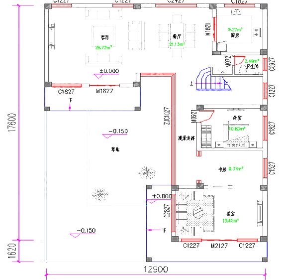 現(xiàn)代L型二層別墅設(shè)計(jì)圖，150㎡帶觀(guān)景走廊茶室豪華套房，設(shè)計(jì)新穎美觀(guān)。