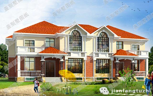 二層雙拼自建房，26×19米，造價(jià)110玩，帶地下室+堂屋+柴房+套房。