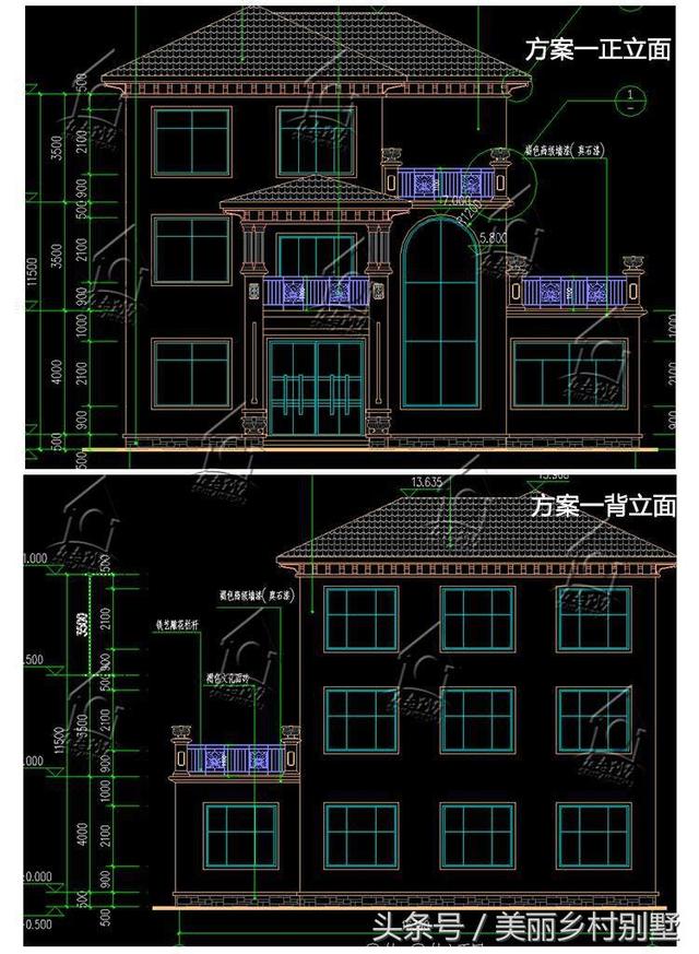 三層簡(jiǎn)歐風(fēng)格農(nóng)村別墅，188平，造價(jià)50萬，陽光餐廳雙露臺(tái)。