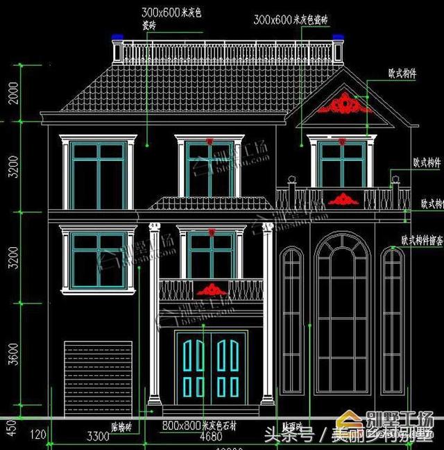農(nóng)村三層別墅，帶堂屋，12.82X12.4m造價(jià)27萬(wàn)，外觀經(jīng)典大氣。