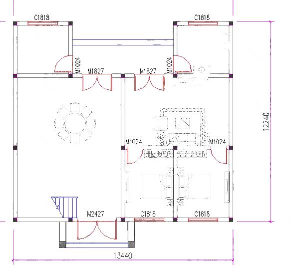 三層帶閣樓層別墅設(shè)計(jì)圖，4廳6室，13×12米，造價50萬。