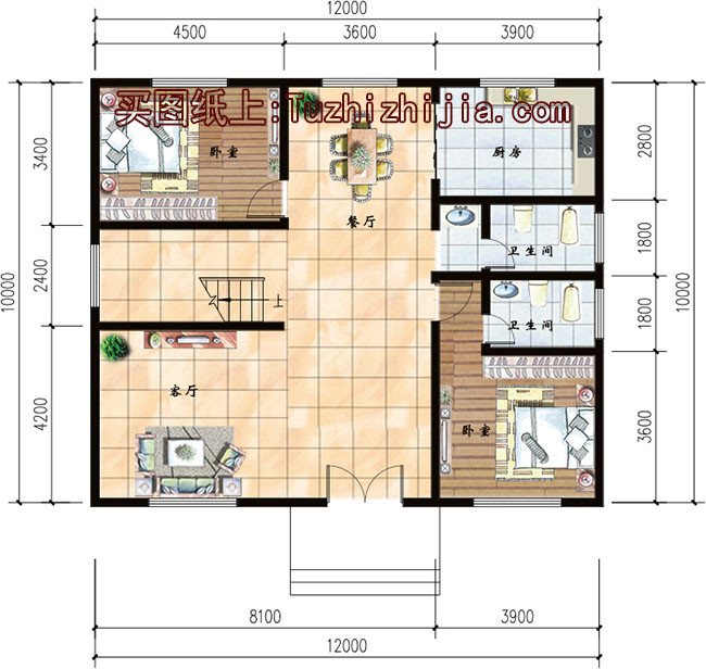 5套農(nóng)村三層房屋圖，主體15萬，不用攢錢都能建