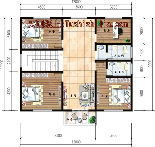 5套農(nóng)村三層房屋圖，主體15萬，不用攢錢都能建